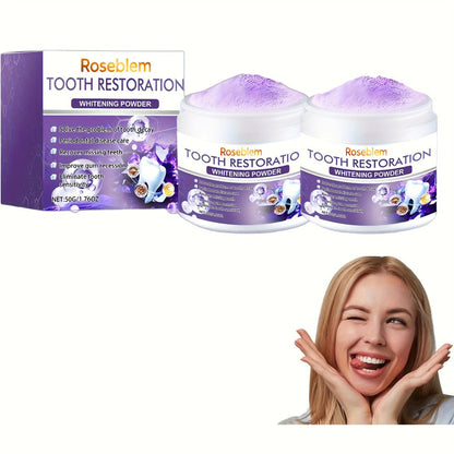 Tooth Repair Mineral Powder with Natural Purple Coating – 2-Pack Remineralizing Tooth Powder for Sensitive Teeth, Gum Protection, Fresh Breath & Daily Oral Care for Adults and Teens