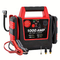 Car Jump Starter, Portable Air Compressor, 12000 Mah Portable Power Station, 12V DC Ports USB Port, 260PSI Tire Inflator, Emergency LED Light, Includes Jumper Cables