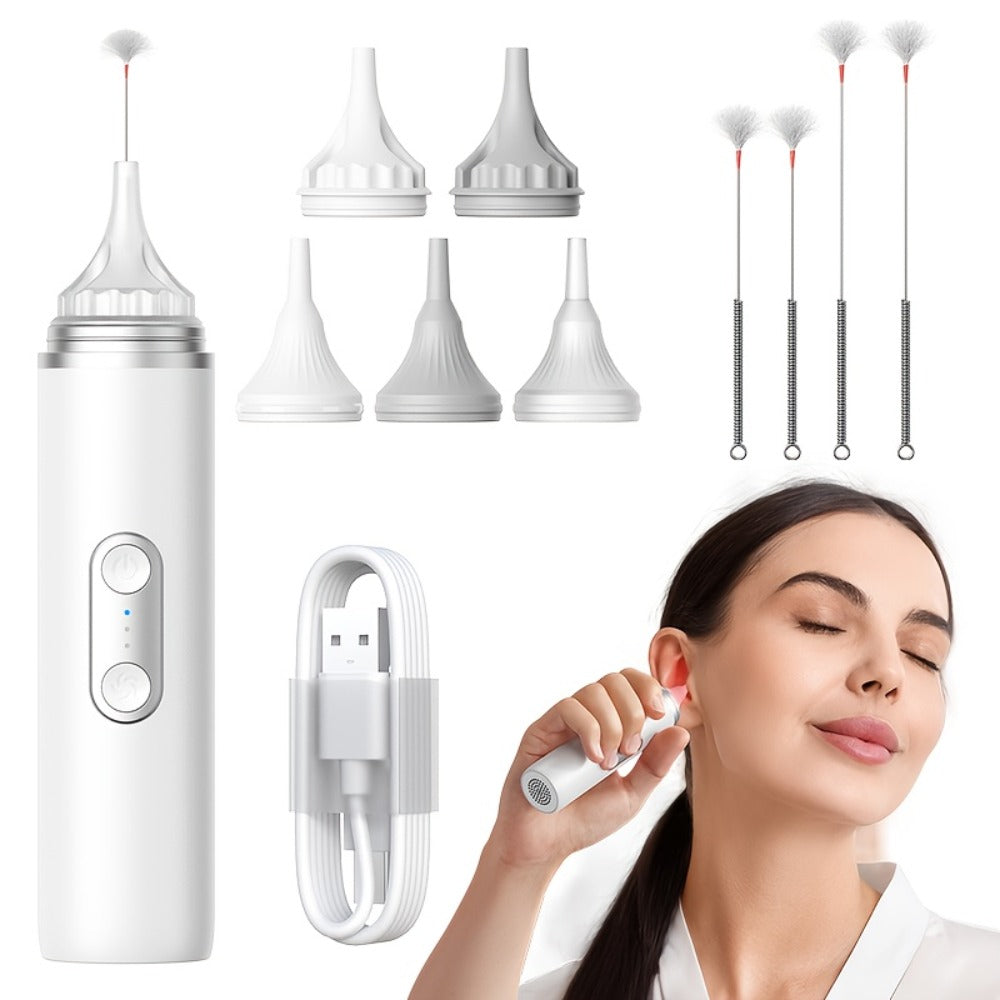 Electric Ear Cleaning System Professional Edition 3-Speed Hydraulic – Visual Waste Tank, Ear Dryer, USB Charging, Dry Dirty Storage, Safe Home Ear Wax Removal Kit Christmas Gift