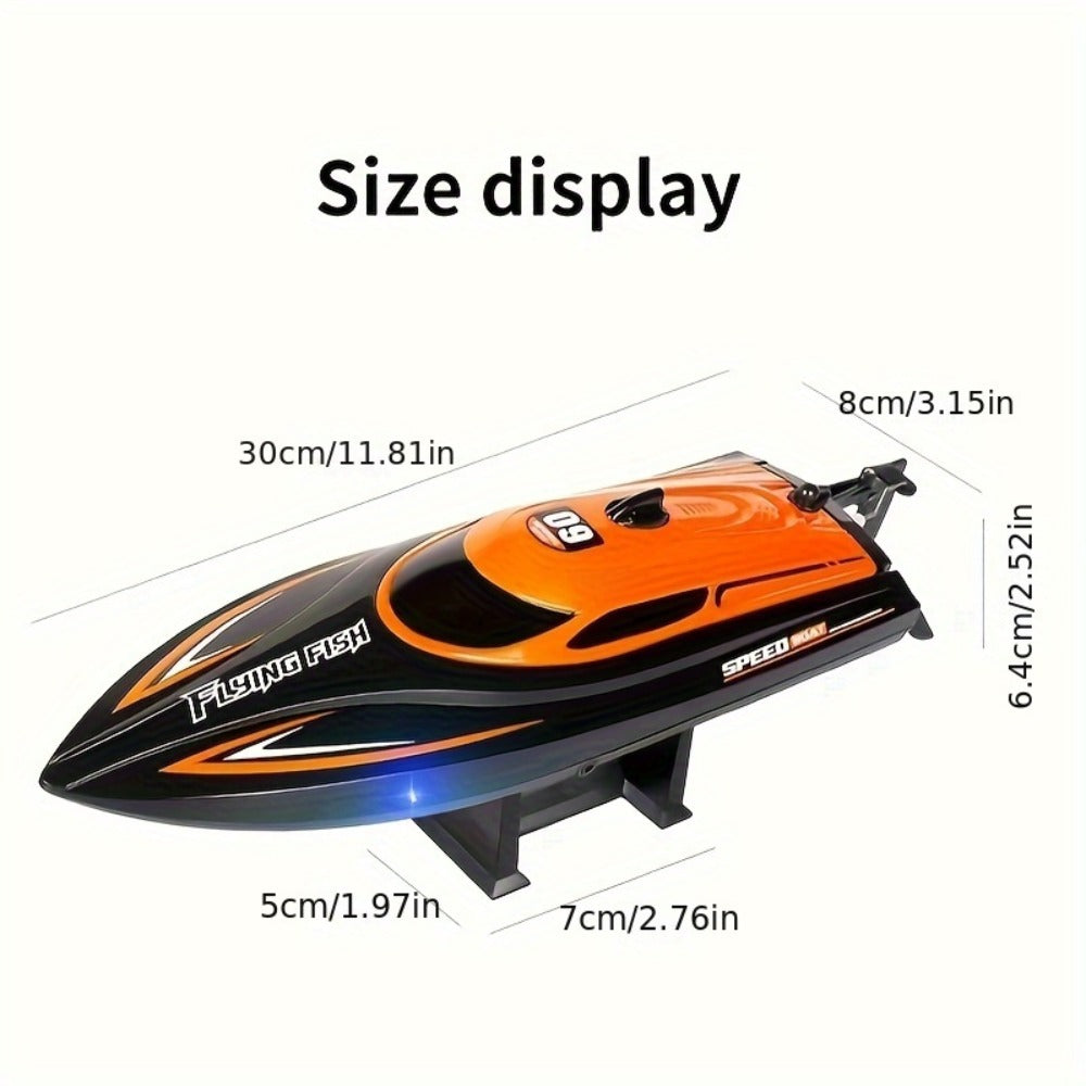 Remote Control Speedboat 25KM/H with Auto Flip Reset Night Light & Low Battery Alert – High Speed RC Boat for Pool Lake Kids Adults Birthday Christmas Gift Yellow Blue Green