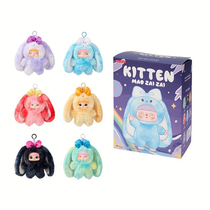 Kawaii Rabbit Plush Toy with Detachable Face — Soft Bunny Stuffed Animal Collectible for Girls Teens Adults | Unique Birthday Valentine's Day Christmas Holiday Gift | Room Decor Shelf Display