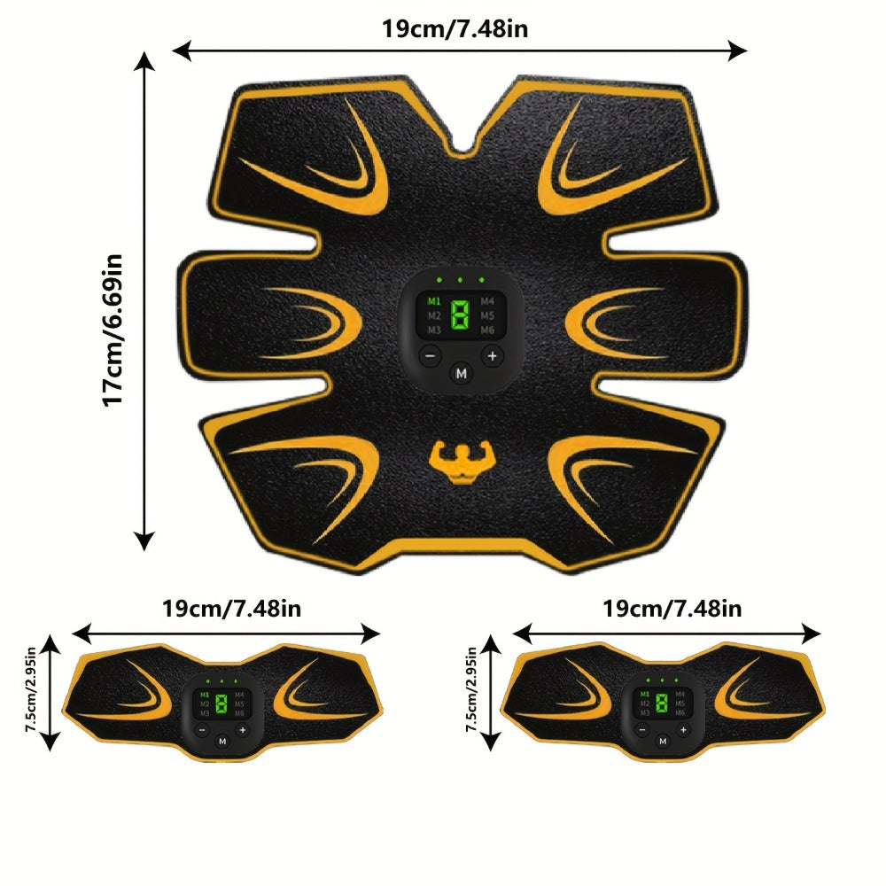EMS Muscle Stimulator Trainer Patches – 8 Modes 19 Intensities Fitness Exerciser for Arms, Legs & Body Toning, Electric Muscle Training Pad for Home Gym Workout