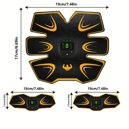 EMS Muscle Stimulator Trainer Patches – 8 Modes 19 Intensities Fitness Exerciser for Arms, Legs & Body Toning, Electric Muscle Training Pad for Home Gym Workout