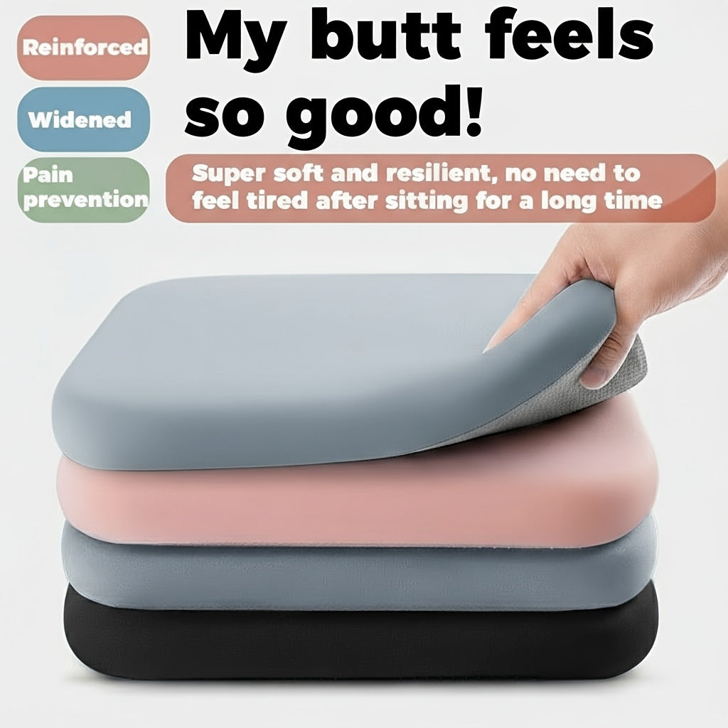 Comfort Seat Pad - 1.5-Inch Resilient Memory Foam Core with Detachable Fabric Cover, Textured Bottom Grip for Office/ School/ Truck Seats, Evenly Distributes Weight for Better Posture