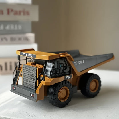 RC Construction Truck Toy 1:24 Scale Alloy Bulldozer Dump Truck & Excavator – 11-Channel Remote Control with Forward, Backward, Turning & Sound, Indoor Outdoor RC Toy Gift for Boys Girls