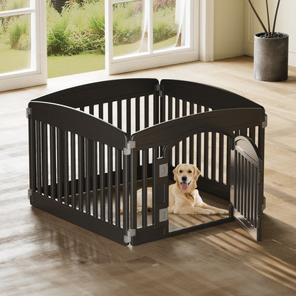 Foldable Dog Playpen & Indoor Outdoor Pet Fence – Portable, Easy to Clean, 4-Panel & 6-Panel, White & Black