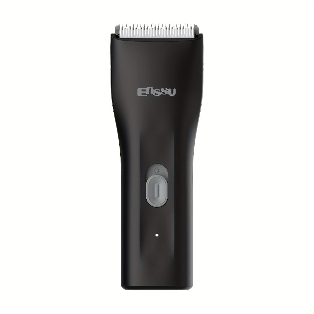 Manscaping Trimmer for Men IPX7 Waterproof Ceramic Blade Electric Groin & Pubic Body Hair Shaver – LCD Battery Display Replaceable Head Safe Grooming Tool, Black Blue White