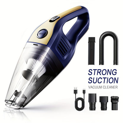 Car Vacuum Cleaner 5000pa Strong Suction, Powerful Handheld Wireless Vacuum Cleaner, USB Charging Long Working, Car Accessories For Men Women, Suitable For Cars, Homes, Offices, Pet Hair Cleaning