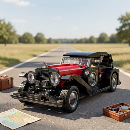 Mould King 10114 Vintage Classic Car Building Blocks Set 1308 Pcs – MOC Retro Car Collectible Display Model for Adults Teens Car Enthusiasts Birthday Christmas Father's Day Gift