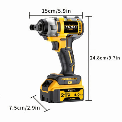 21V Cordless Impact Wrench Kit High Torque Brushless with 4000mAh Rechargeable Battery – Wireless Power Wrench Driver for Car Motorcycle Repair, DIY Home Projects, Gift for Mechanics & Men