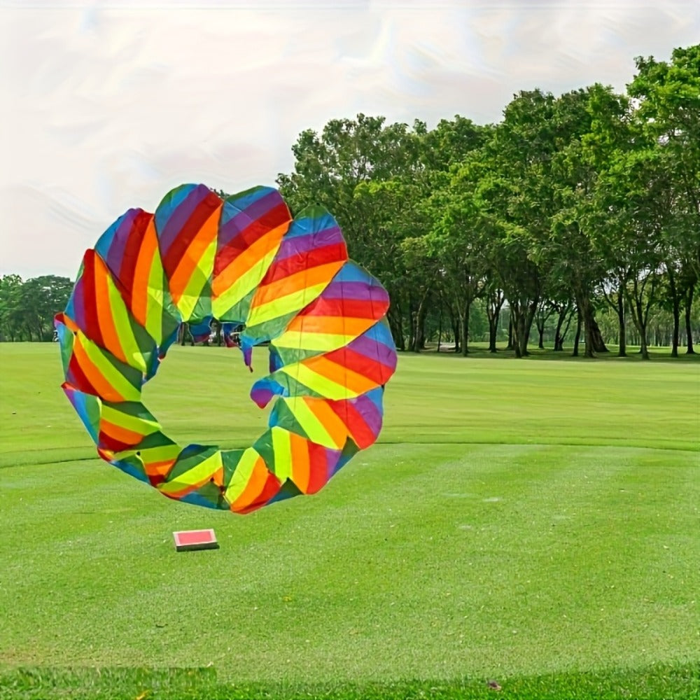 Rotating Lotus Tail Kite 3D Flower Basket Iridescent Kite for Kids Adults Outdoor Beach Park Flying Fun Easy to Fly Birthday Gift Boys Girls