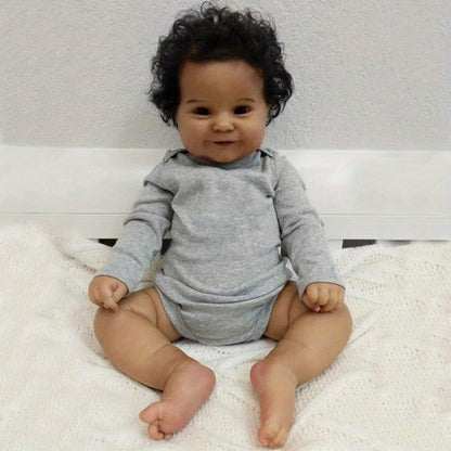 Black Reborn Baby Doll 20 Inch Full Soft Vinyl Body Lifelike African American Newborn Girl Maddie with Hand-Rooted Hair Clothes Magnetic Pacifier Bottle – ASTM Certified Gift for Kids Birthday Christmas