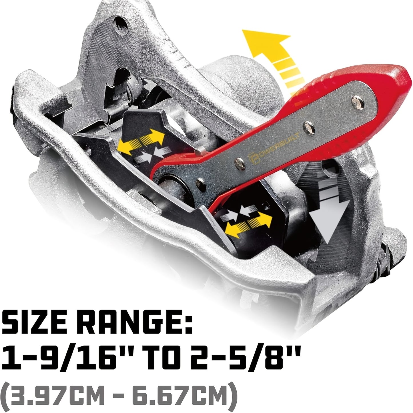 Brake Caliper Compression Tool Set, Automotive Quad Disc Pistion Ratchet Ratcheting Press Tool, Car Brake Pads Retractor Compressor with 4pcs Spreader Plates for Brake Pump Adjustment