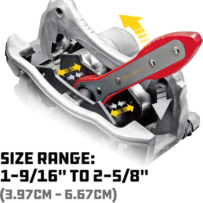 Brake Caliper Compression Tool Set, Automotive Quad Disc Pistion Ratchet Ratcheting Press Tool, Car Brake Pads Retractor Compressor with 4pcs Spreader Plates for Brake Pump Adjustment