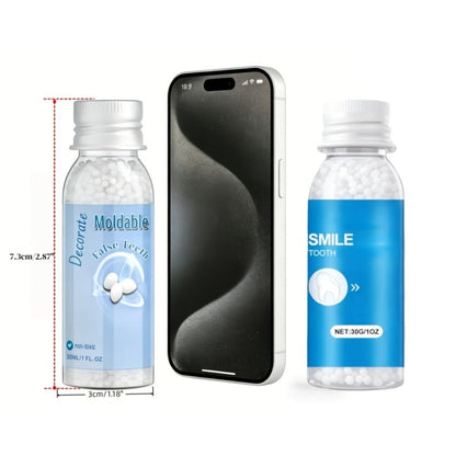 Moldable Fake Teeth Kit for Adults & Seniors – Temporary Dental Veneers Missing Tooth Filling Repair Snap On Teeth Natural-Looking Smile Makeover Halloween Christmas Unisex