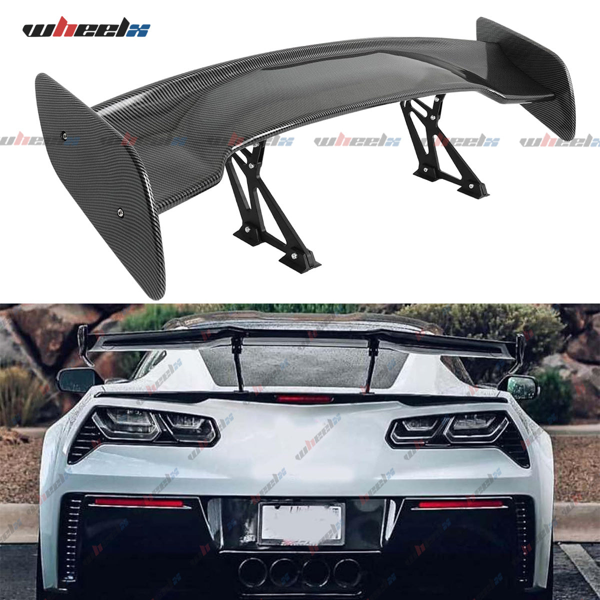 57 Inch Universal Rear Trunk Spoiler Wing GT Style ABS Racing Car Spoiler Compatible with Sedan Coupe Hatchback Wide Adjustable Rear Spoiler Wing Matt Black/ Glossy Black/ Carbon Fiber