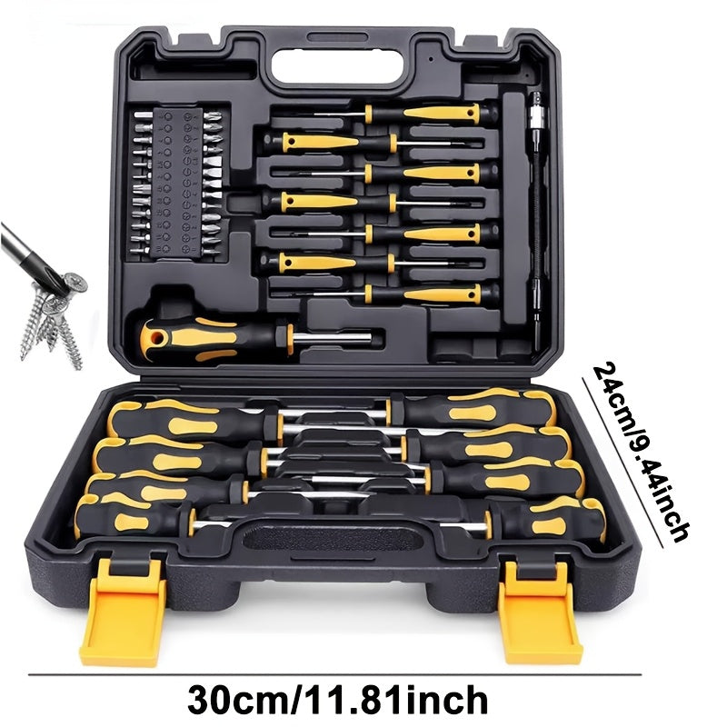 43pcs Magnetic Screwdriver Set with Magnetizing and Demagnetizing Tools - Interchangeable Batch Head, Ergonomic Handle and Magnetic Base - Suitable for Manual Tools in Automobiles and Electronic Products,Precision Screwdriver Set for Tools for Men