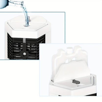 Portable Ice Cooler Fan | Mini Personal Air Conditioner with Water Ice Cooling, Anti-Leak Design & Replaceable Filter, Compact Desktop Cooler for Bedroom, Office, Camping & Tent Use – Fast Cooling