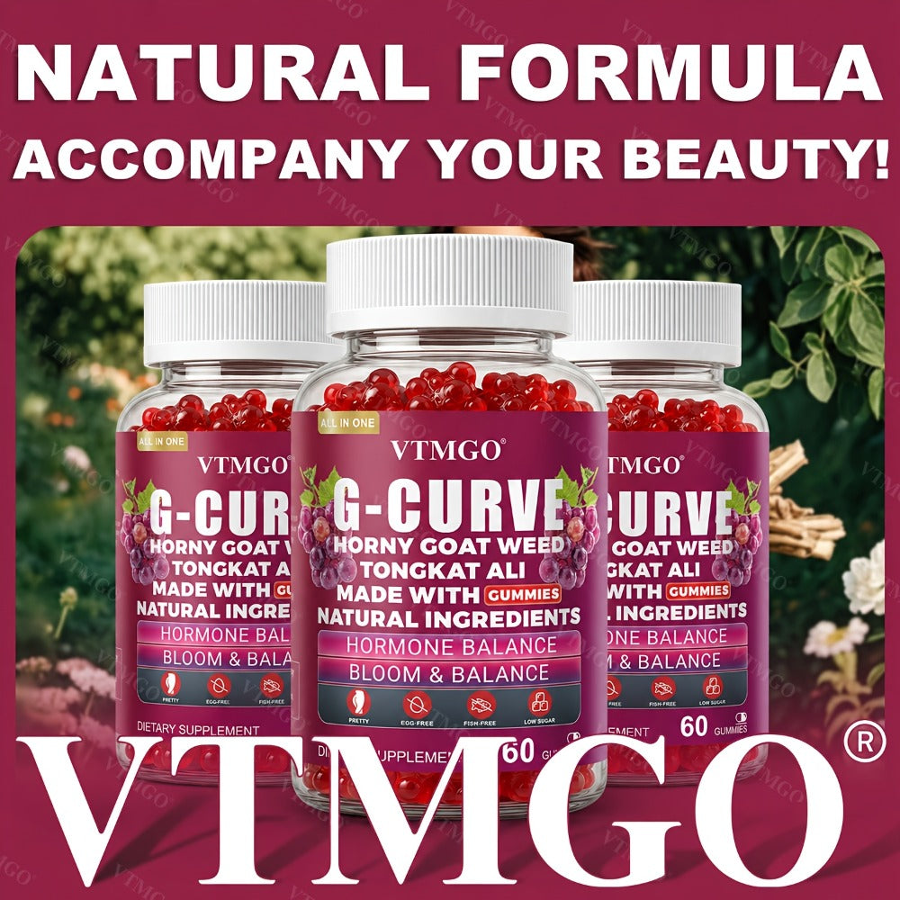 Women's Curve Enhancement Gummies with Maca Root Saw Palmetto Tribulus Terrestris L-Arginine — Natural Body Volumizing & Hormonal Balance Support | Grape Flavor | 60 Count