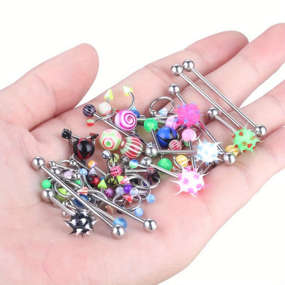 160pcs Body Piercing Kit with Piercing Gun – Professional Jewelry Set for Ear, Nose, Lip & Belly with Stainless Steel & Acrylic Studs, Rings & DIY Piercing Tools