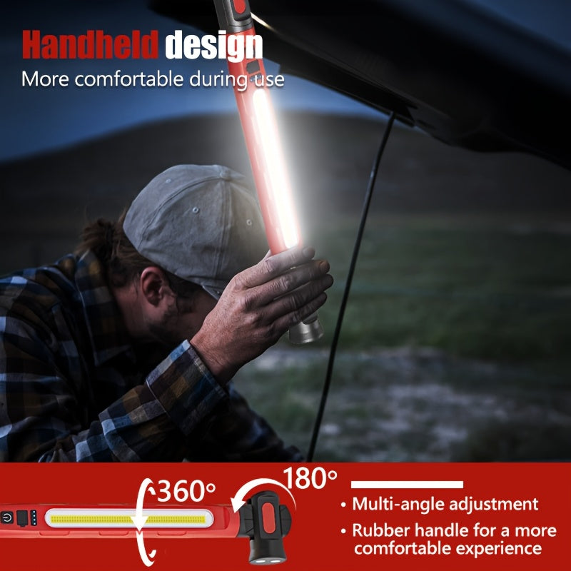 [Father's Day Gifts] 3000LM Underhood Work Light Bar, Rechargeable LED Work Light With Hanging Hook, Ideal For Auto Repair/Mechanical Maintenance/Garage Use/Emergency Situations - Father's Day Dad Gifts