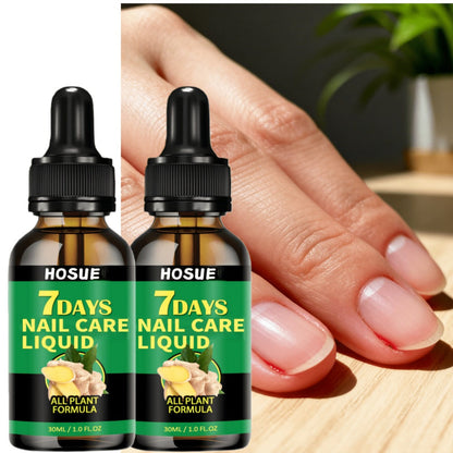 Ginger Nail Care Liquid 7-Day Repair 2-Piece Set 1.01oz Each – HOSUE Plant-Based Formula for Yellowing Gray Uneven Discolored Nails, Daily Nail Treatment Serum for Women & Men, Nail Restoration Gift
