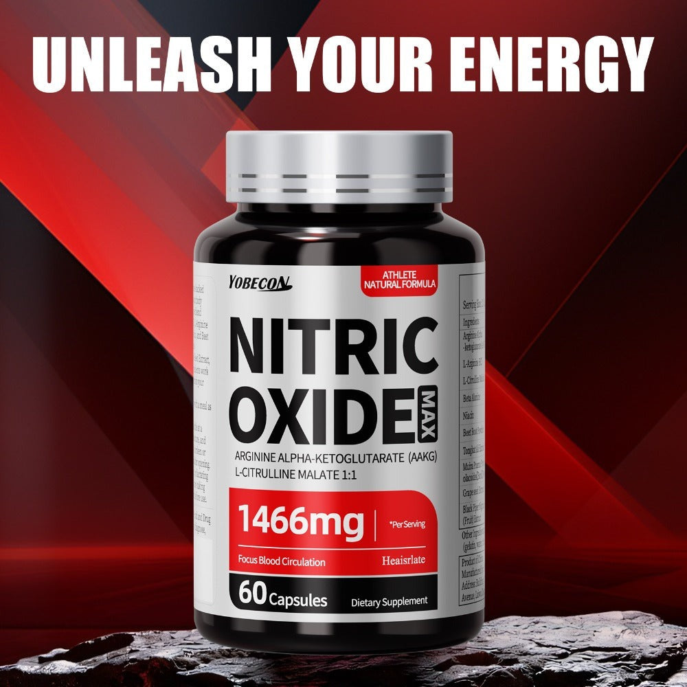 Nitric Oxide Supplement for Men — 800mg AAKG L-Arginine L-Citrulline Beetroot Capsules | Natural Energy & Focus Formula | Third-Party Tested Male Health Support