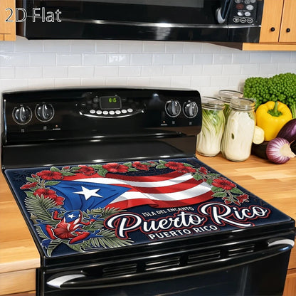 Cooktop Protector Mat Puerto Rico Style | Heat-Resistant Non-Stick Stove Cover Pad | Reusable for Gas Stove, Induction Cooker, Glass Cooktop, Oven & Washer Dryer Top