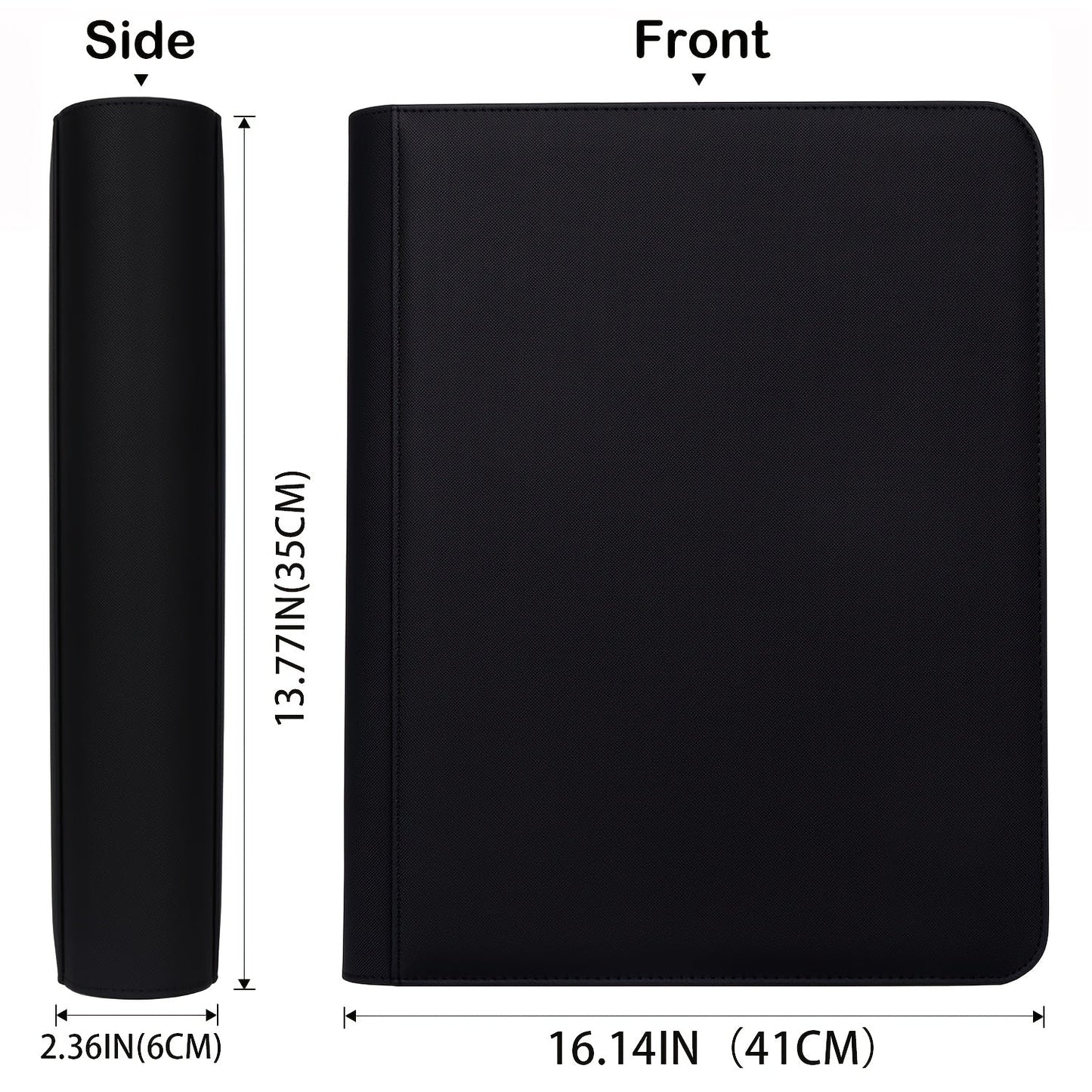 Trading Card Binder 9-Pocket Top Loader Album Holder 288 Cards Double-Sided Display Storage Carrying Case Fits 3x4 Top Loaders for PTCG MTG Pokemon Sports Cards Baseball Football Basketball Black
