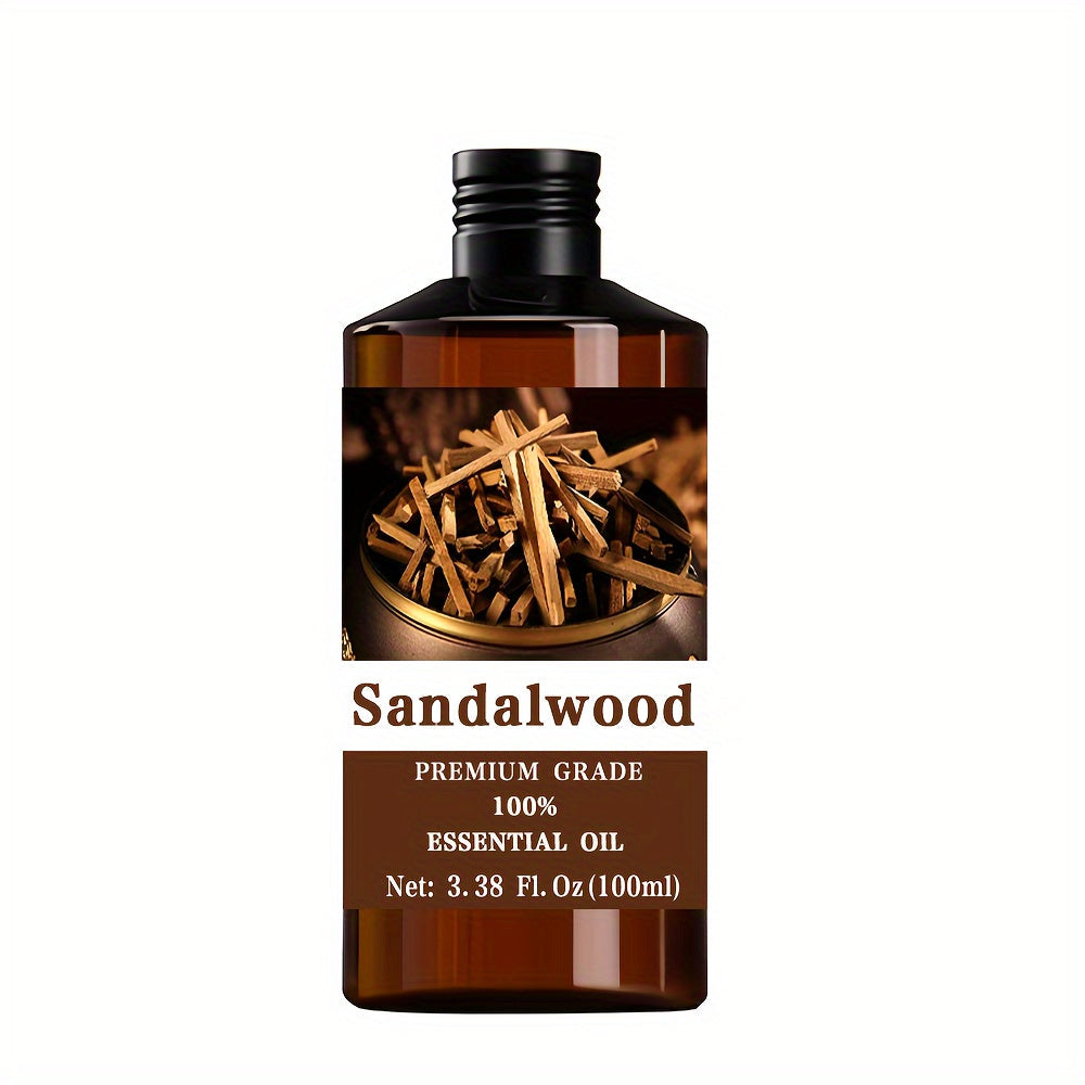 Sandalwood Essential Oil 100ml 3.38oz – 100% Pure Natural Therapeutic Grade Aromatherapy Oil for Skin Care, Hair Growth, Nail & Cuticle, Body Massage, Diffuser & Meditation, Wellness Gift for Women Men
