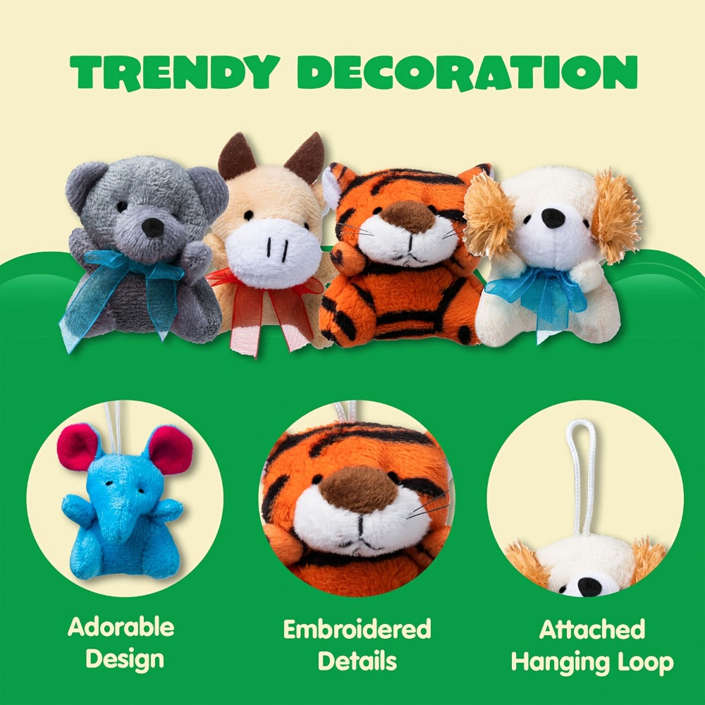 Mini Animal Plush Toy Assortment 72 Pack Bulk – 2.5-3 Inch Stuffed Animals for Party Favors, Carnival Prizes, Classroom Rewards & Stocking Stuffers, 72 Unique Designs No Duplicates