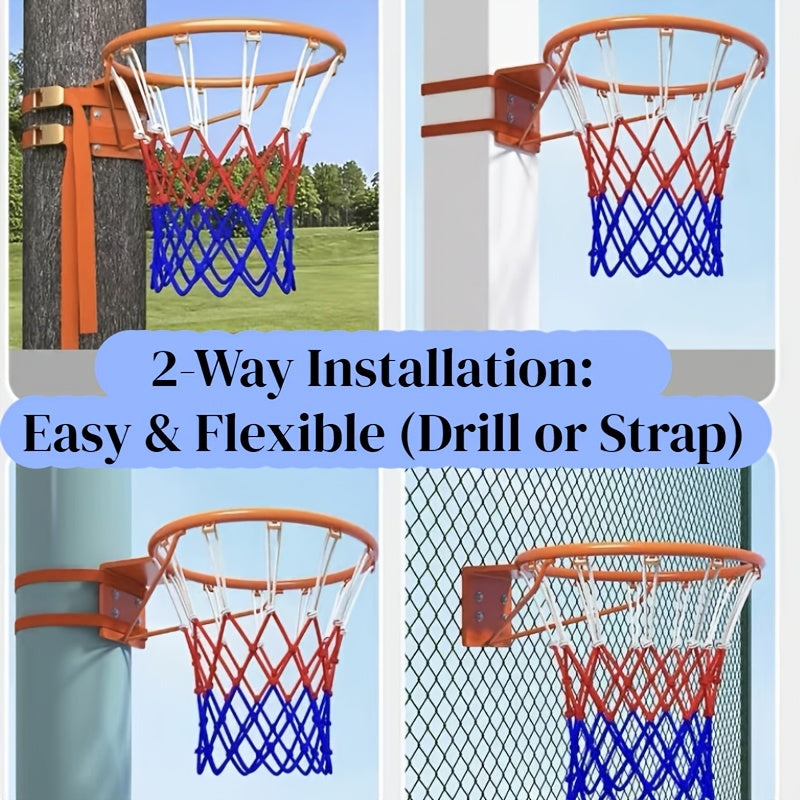 Drill-Free Basketball Hoop Wall Mount Outdoor Portable for Adults & Kids – No-Drill Easy Install Backboard with Accessories, Indoor Outdoor Home Garage Driveway Basketball Goal