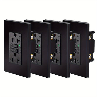 GFCI Outlet 20 Amp Tamper Resistant WR Weather Resistant with Wall Plate ETL Listed LED Indicator Test Reset Button Ground Fault Circuit Interrupter for Bathroom Kitchen Garage 2 4 6 10 20 Pack Black White