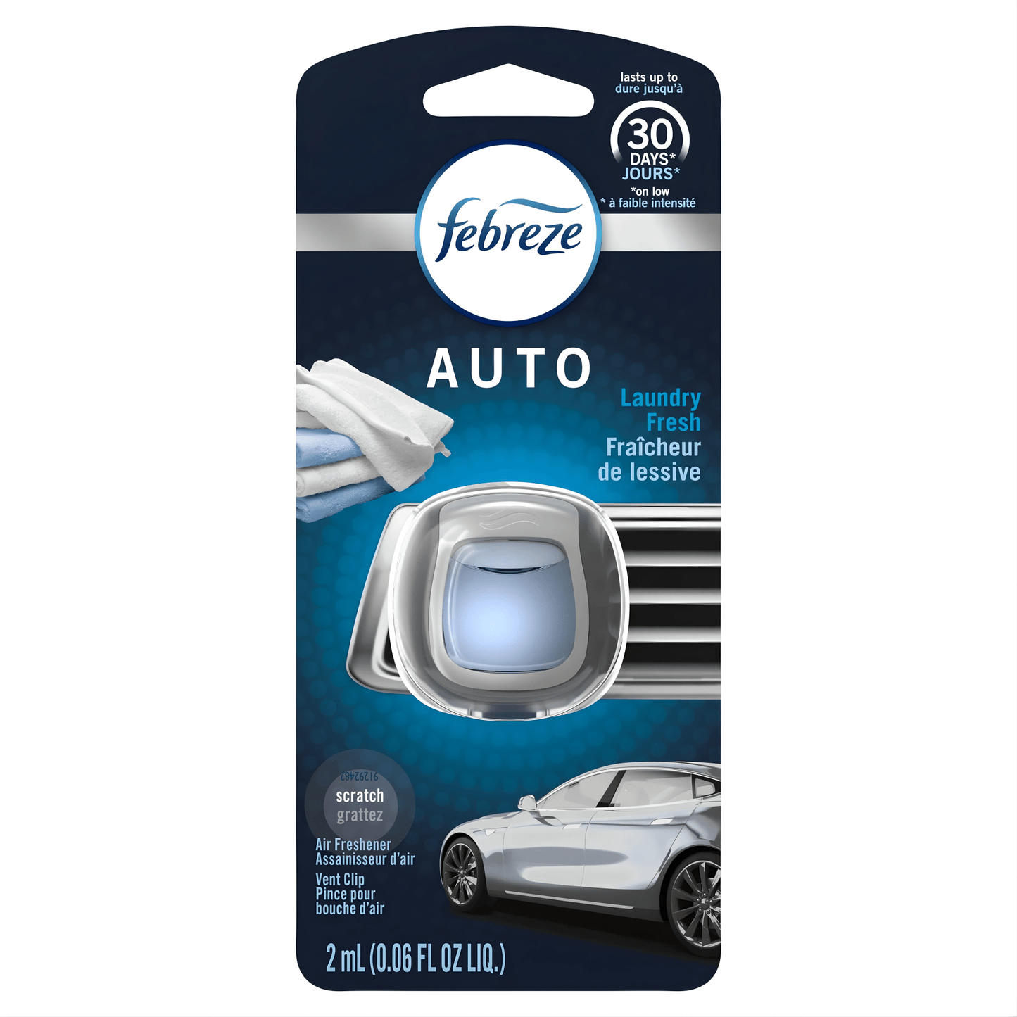 Febreze Auto Car Vent Clip Air Freshener, 3 Count Variety Pack: Unstopables Fresh, Evening Woods, Laundry Fresh, Odor Eliminator for Strong Odor