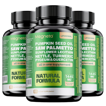 Prostate Support Supplement for Men – Saw Palmetto 33060mg with Pumpkin Seed, Pygeum, Turmeric, Quercetin & Sunflower Lecithin – Urinary & Prostate Health Formula – 60 Capsules