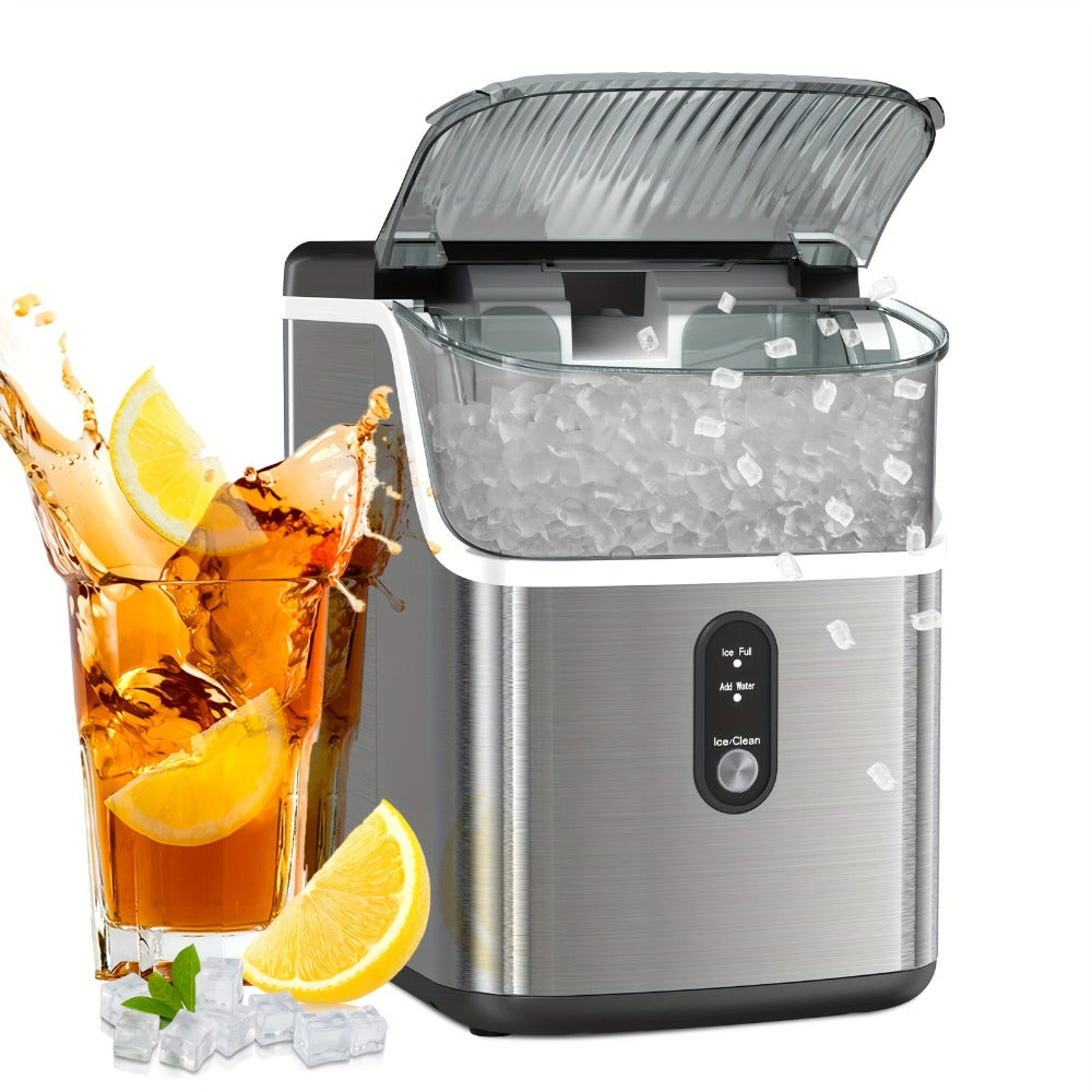 Nugget Ice Maker Countertop Pebble Ice Machine 26 Lbs 35 Lbs Per Day, Sonic Ice Bullet Ice Cube Options, Self-Cleaning Ice Maker with Ice Scoop and Basket, Portable Ice Machine for Home Kitchen Bar RV