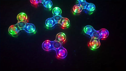 LED Spinning Top Fidget Toy 12 Pack Glow in the Dark Crystal Gyroscope with Vibrant Lights 4-Gear Colorful Spin Top for Kids Boys Girls Party Favors Birthday Christmas Gift