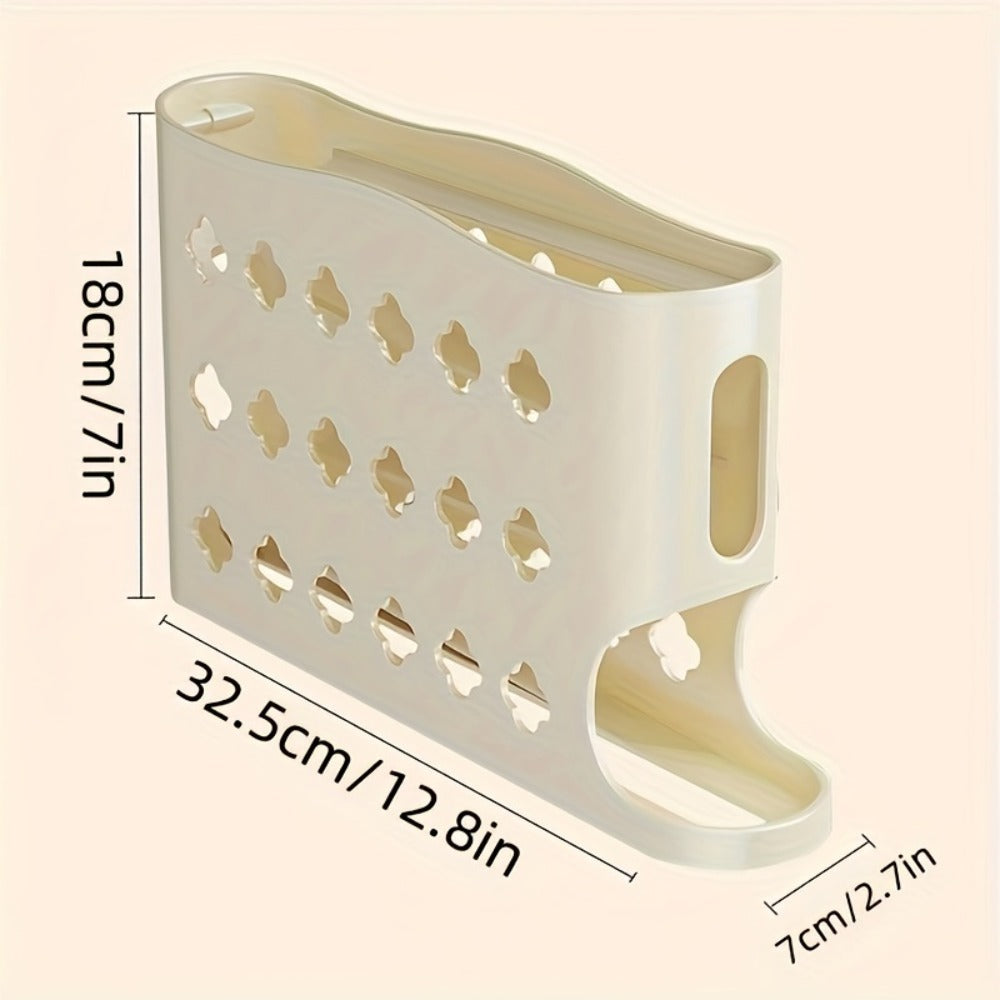 Egg Dispenser for Refrigerator, 4-Tier Automatic Rolling Egg Holder Rack – Space-Saving Egg Storage Organizer for Fridge, Kitchen Cabinet, Countertop and Table