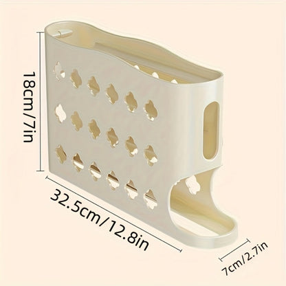 Egg Dispenser for Refrigerator, 4-Tier Automatic Rolling Egg Holder Rack – Space-Saving Egg Storage Organizer for Fridge, Kitchen Cabinet, Countertop and Table