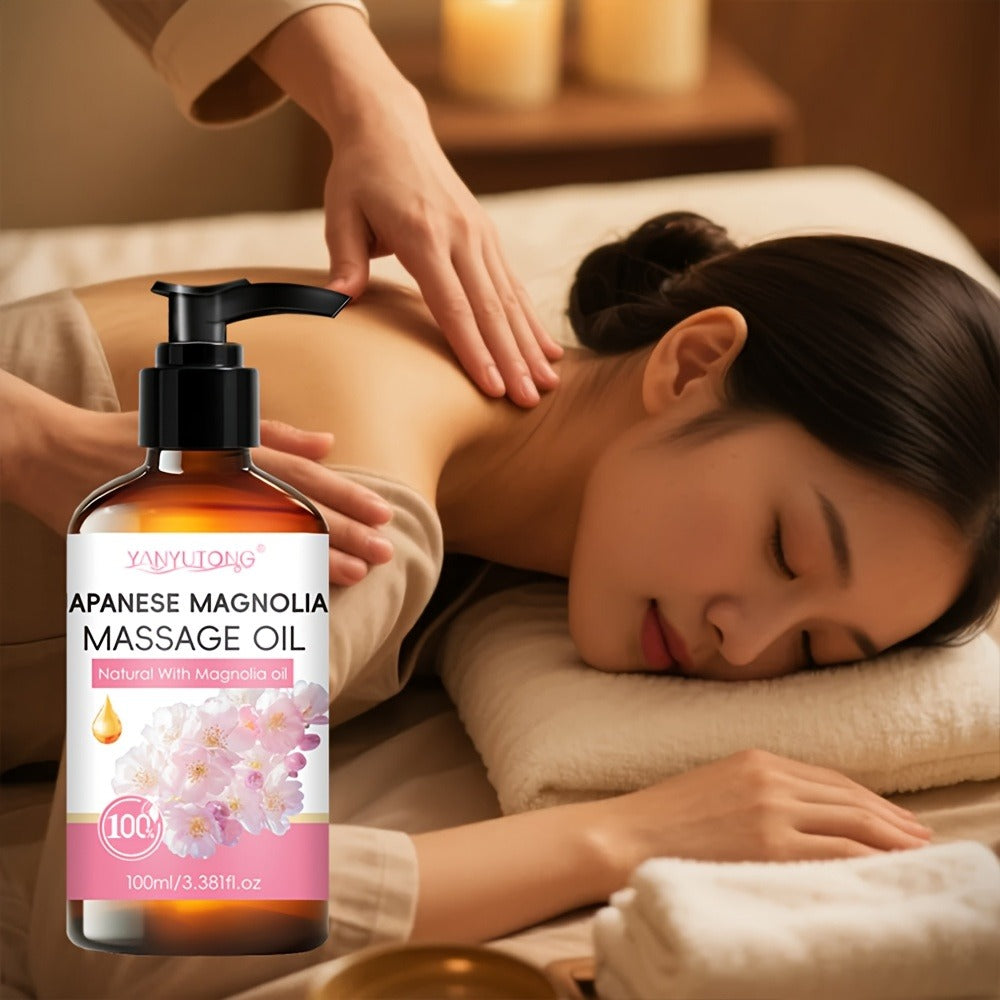 Cherry Blossom Couples Massage Oil with Glycerin 100ml - Nourishing Hydrating Aromatherapy Body Oil Natural Relaxing Floral Scent All Skin Types