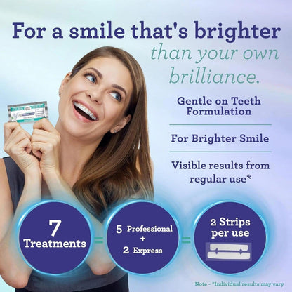 Hydrogen Peroxide Whitening Strips 7-Day Treatment — Non-Slip Dry Strip Technology with Coconut Oil Formula, Removes Coffee Wine & Smoking Stains, Easy Peel-Off for Brighter Smile, Enamel Safe