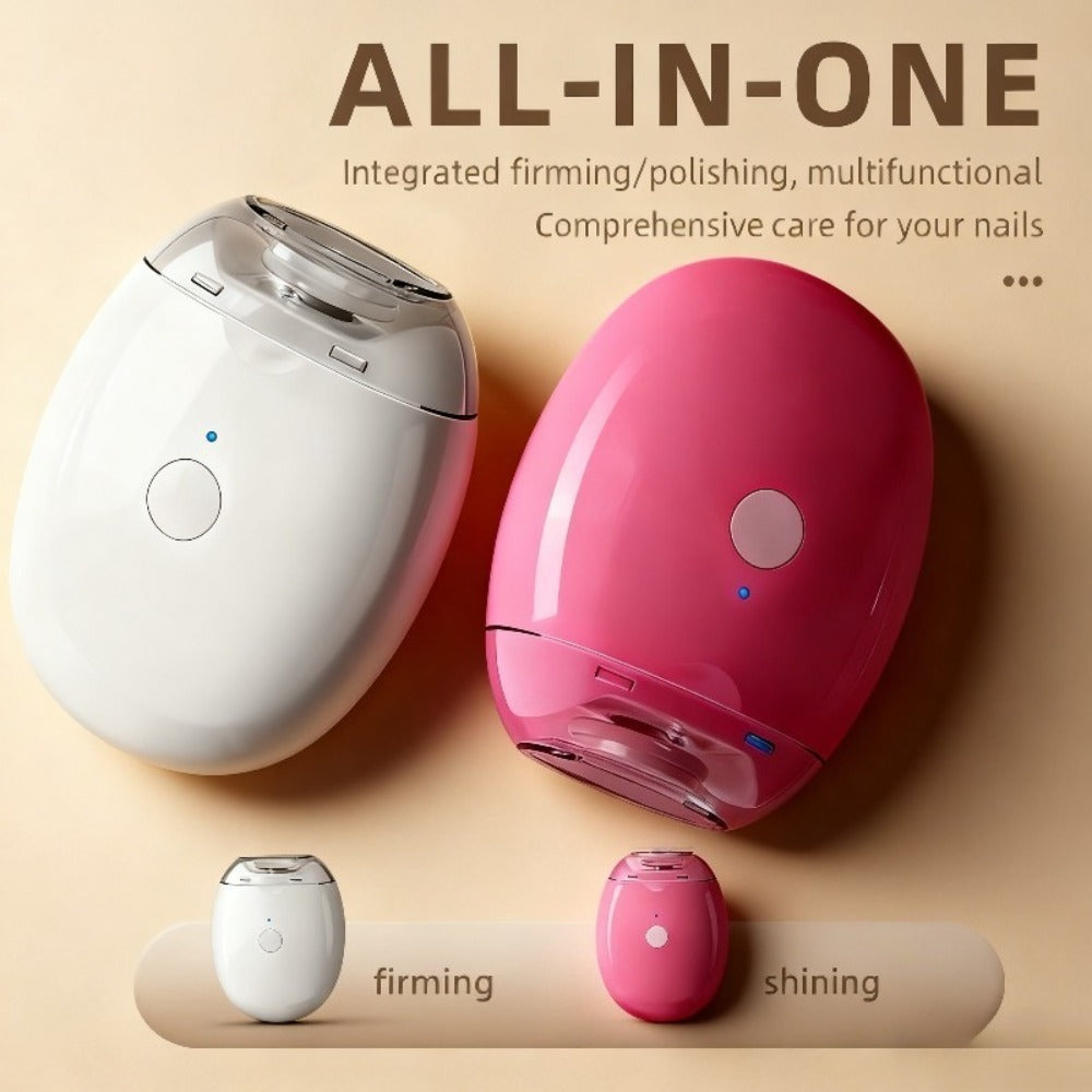 Electric Nail Clipper 2-in-1 Rechargeable USB Nail Trimmer Grinder Polisher Multifunctional Nail Care Tool for Adults 500mAh Lithium Battery Integrated Trimming Polishing Home Travel White
