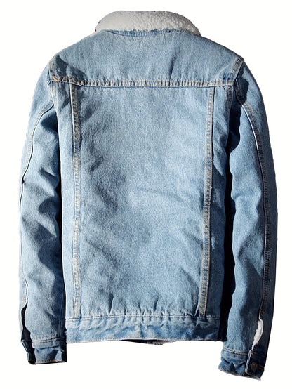 Men's Cozy Denim Button-Front Jacket