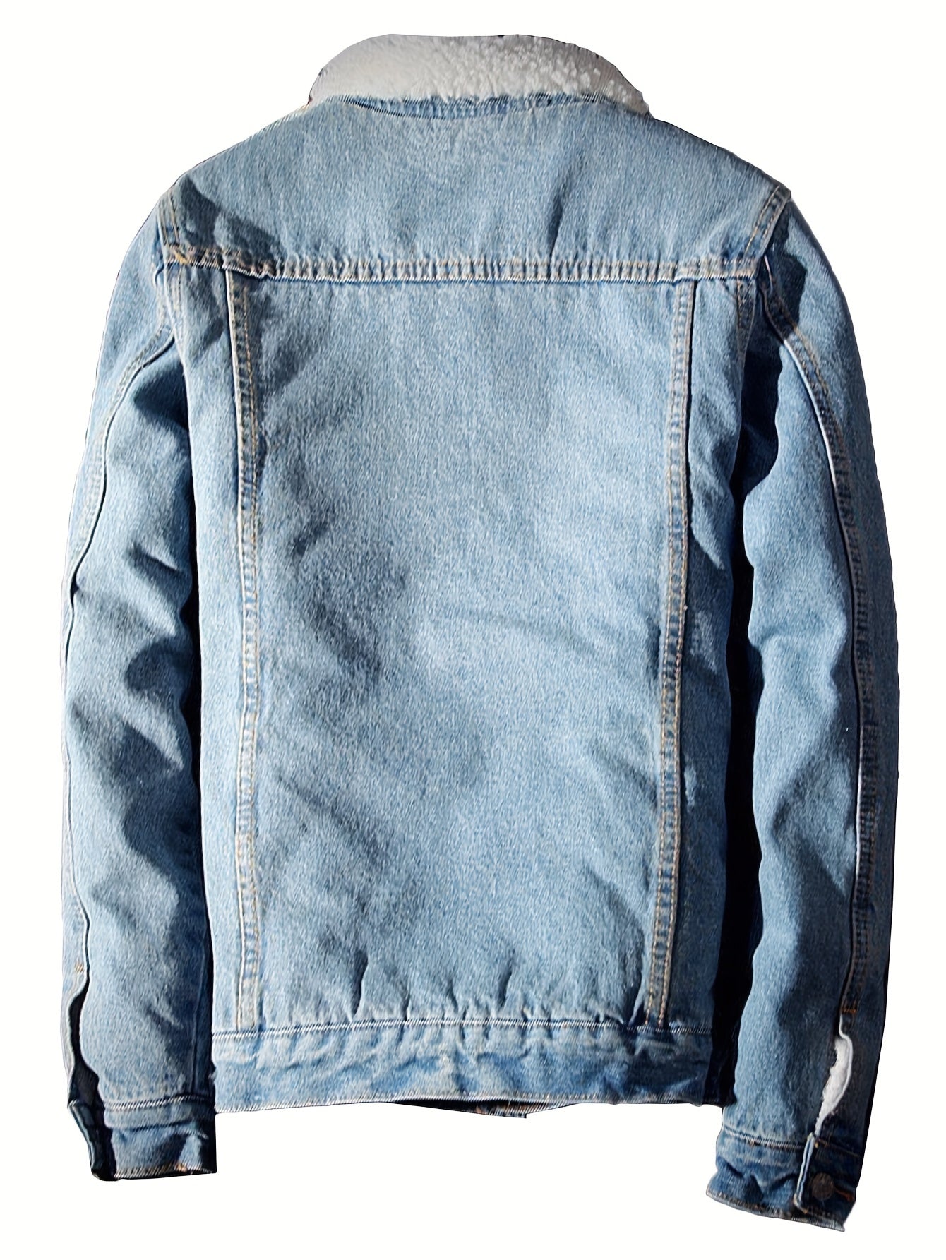 Men's Cozy Denim Button-Front Jacket