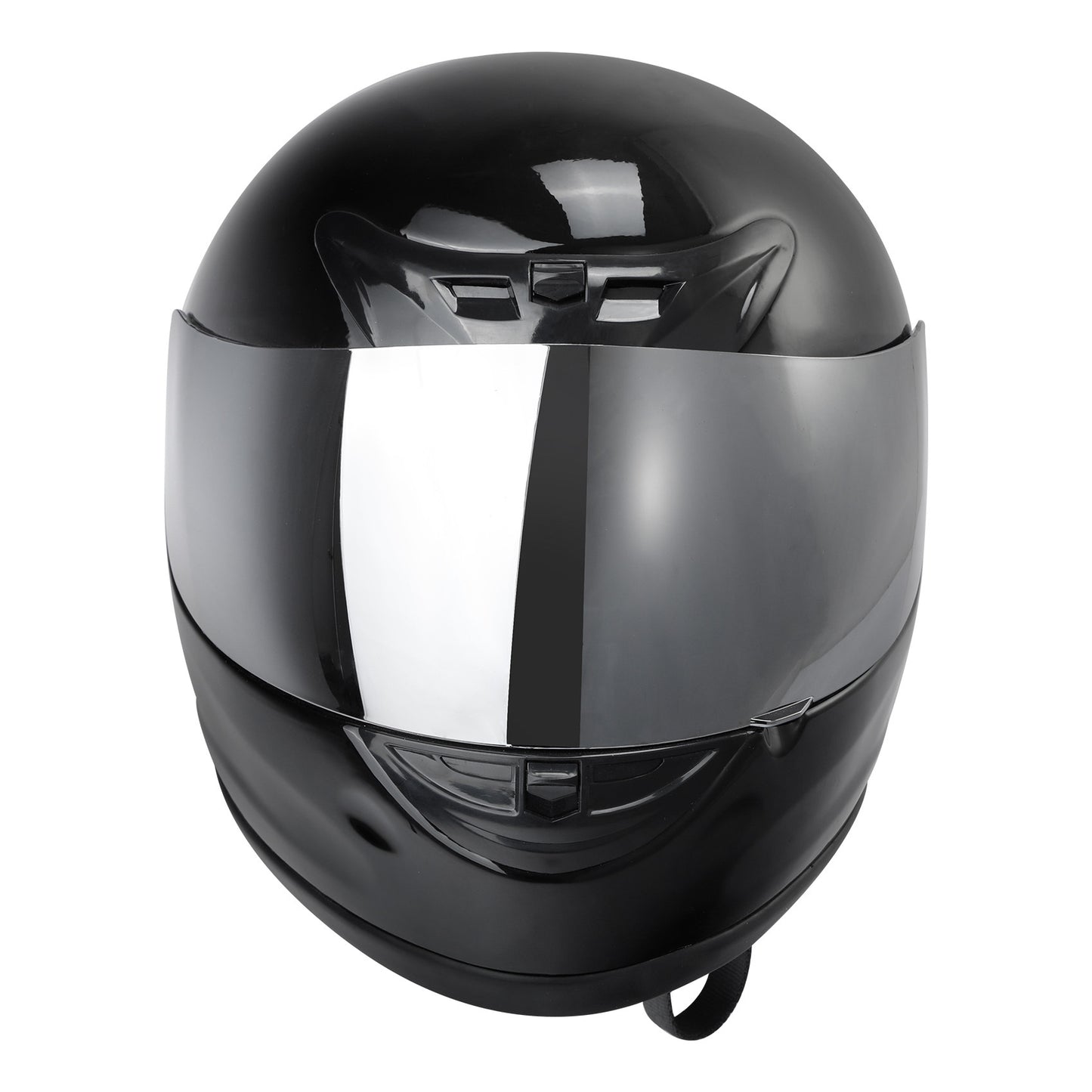 Motorcycle Full Face Helmet DOT Approved – Mirror Shield Gloss Black, Anti-Fog Wide-View Visor, Removable Liner, Full Ventilation, Adult S/M/L/XL TCMT