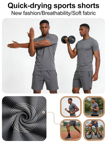 Men's Athletic Shorts - Quick Dry With Pockets Travel Style 042405