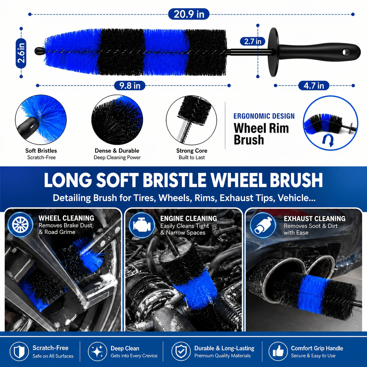 26pcs Car Detailing Brush Set, Car Detailing Kit, Car Detailing Brushes, Car Cleaning Kit, Car Windshield Cleaning Tool, Professional Car Care Kit - Car Wash Brush Kit for Interior Exterior Wheels