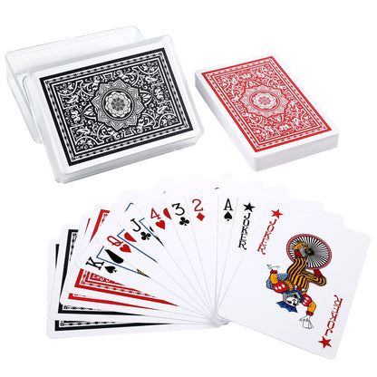 Waterproof Plastic Playing Cards – 2 Decks Poker Size Standard Index Cards with Cases, Washable Tear-Resistant PVC Game Cards for Poker, Family Game Night, Outdoor & Pool Play, Adults & Kids