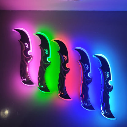 LED Light Up Half Moon Blade Rechargeable Sci-Fi Cosplay Prop 30cm – Halloween Role Play Game Peripheral Model Collection Gift, Multiple Colors