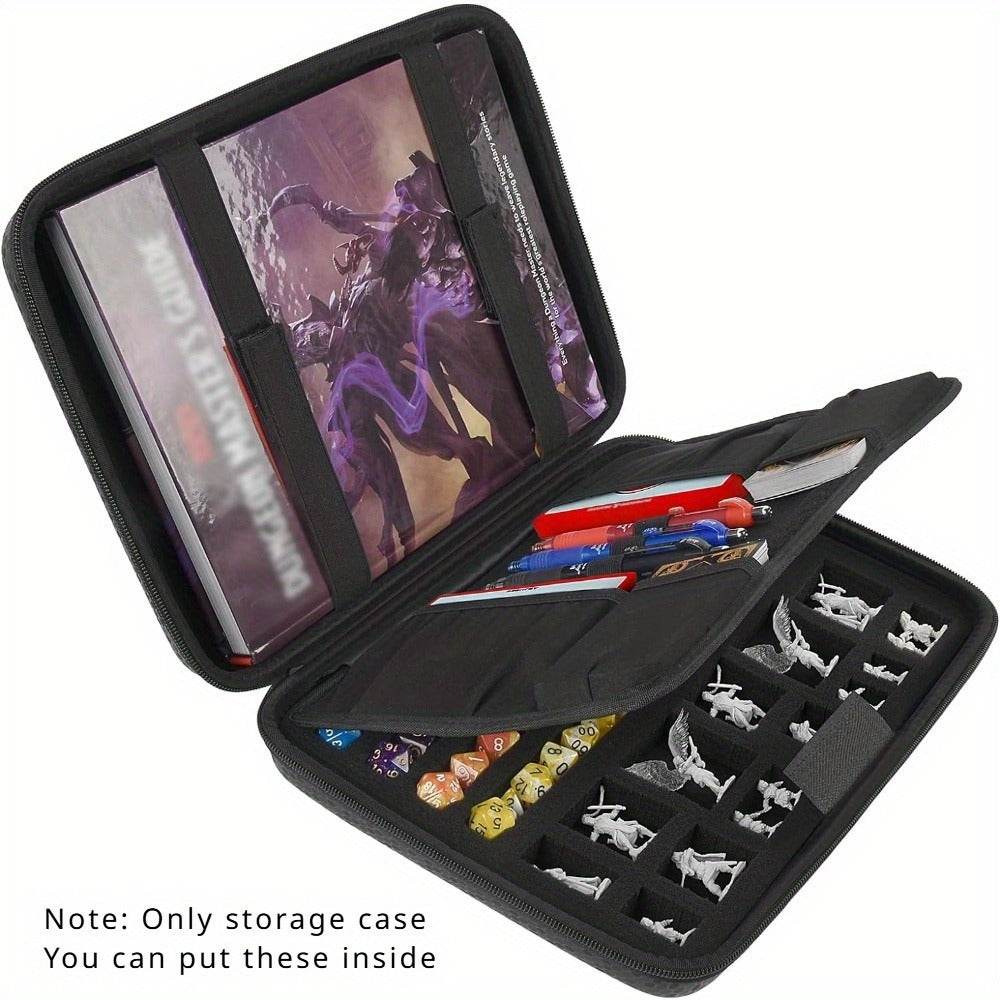 DnD Dice Tray & Storage Box for D&D RPG MTG Tabletop Games – Polyhedral Dice Rolling Tray Organizer Case for Dungeons & Dragons, Pathfinder, Warhammer & Board Games, Sleek Black Gamer Gift (Case Only)